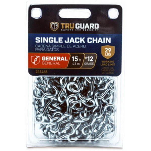 Apex Tool Group No. 12 x 15 ft. Zinc Plated Single Steel Jack Chain AP571277